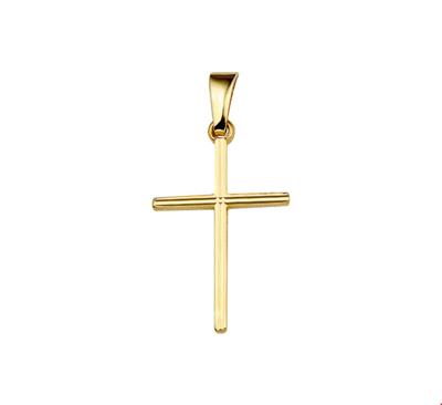TFT Hanger Geelgoud Kruis Gediamanteerd Massief