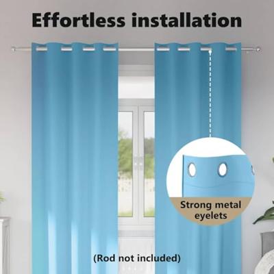 VidaXL Zwart-out gordijnen met ringen 2 pcs lichtblauw 260 x 140 cm