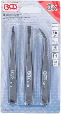 BGS technic plastic tweezers set 3 pieces