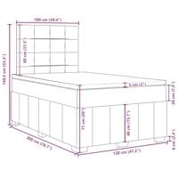 Boxspring met matras stof donkerbruin 120x200 cm - thumbnail