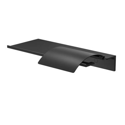 Geesa Leev Planchet Met Toiletrolhouder En Klep 28x12,5x4,6 cm Zwart