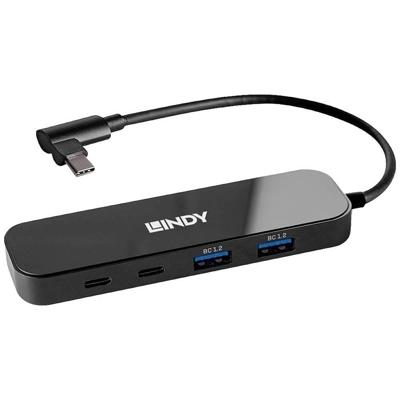 LINDY USB-Hub USB-C (USB 3.2 Gen 2) multiport hub 4 poorten Zwart LINDY USB-Hub USB-C (USB 3.2 Gen 2) multiport hub 4 poorten Zwart
