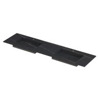 INK Post Wastafel Keramische Slab Envelop Bak Dubbel 2 Kraangaten - 1800x450x10 mm - Lauren Black Mat - thumbnail