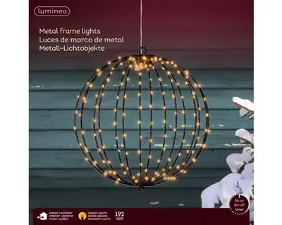 Lumineo Micro LED Framelight Ø28 cm, zwart frame, klassiek warm licht