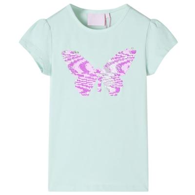 Kindershirt met kapmouwen 140 lichtmintkleur Kindershirt met kapmouwen 140 lichtmintkleur
