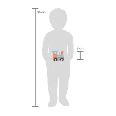 Small Foot - houten lettertrein polar - locomotief zalmroze - 12 stuks