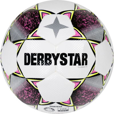 Derbystar Classic Energy TT II Voetbal 4 x 3 Vlakken Maat 5 Wit Roze Geel Derbystar Classic Energy TT II Voetbal 4 x 3 Vlakken Maat 5 Wit Roze Geel