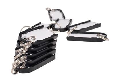 Pavo Magnettag sleutelhanger, pak van 10 stuks, zwart