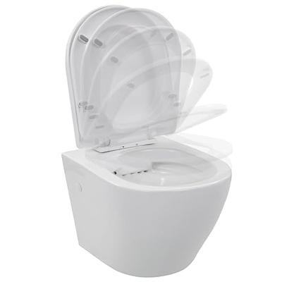VidaXL Hangend toilet randloos keramiek wit