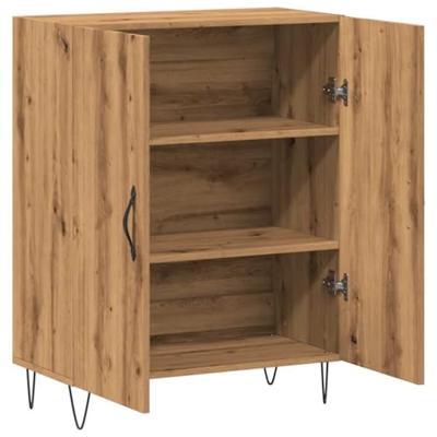 Dressoir 69,5x34x90 cm bewerkt hout artisanaal eikenkleur