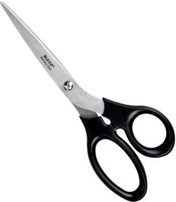 Leitz schaar, 20 cm, RVS, zwart, op blister