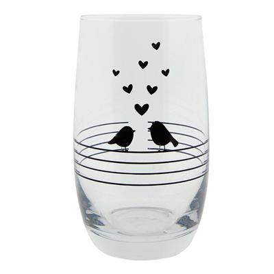 Clayre & Eef Drinkglas vogels 320ml