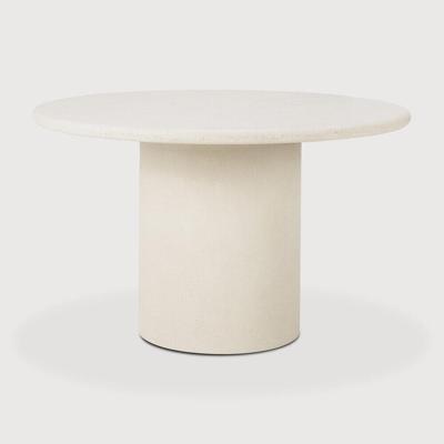 Ethnicraft Ronde Eettafel 'Elements' Microcement, 125cm, kleur Off White Ethnicraft Ronde Eettafel 'Elements' Microcement, 125cm, kleur Off White