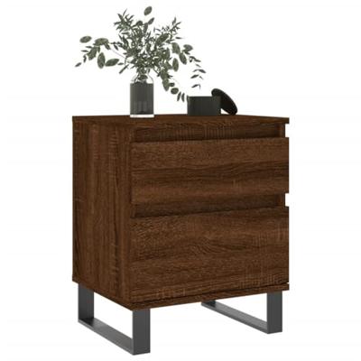 Nachtkastjes 2 st 40x35x50 cm bewerkt hout bruin eikenkleur