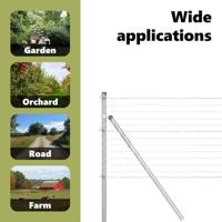 VidaXL Hek met paal zilver 0,6 x 10 m staal en pvc - thumbnail