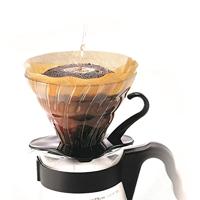 Hario V60 dripper - glas met zwarte houder, nieuw type - maat 02 (VDGR-02-B) - thumbnail