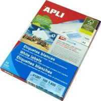 Apli witte etiketten ft 52,5 x 21,2 mm (b x h), 5.600 stuks, 56 per blad (1284) - thumbnail