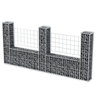 VidaXL Gabion mand u-vormig 240x20x100 cm staal