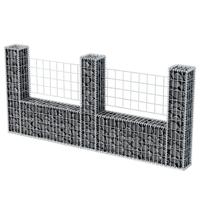 VidaXL Gabion mand u-vormig 240x20x100 cm staal - thumbnail