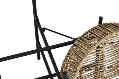 Set van 2 tafels Home ESPRIT Zwart Natuurlijk Metaal 49 x 49 x 44 cm