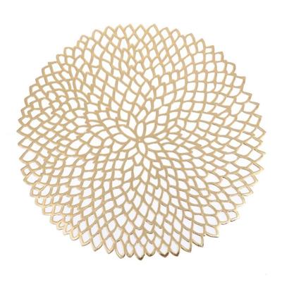 2 stks tabel Bowl matten Home decor placemat voor eettafel PVC kunststof holle isolatie ronde barokke mediterrane Coaster pads (goud) 2 stks tabel Bowl matten Home decor placemat voor eettafel PVC kunststof holle isolatie ronde barokke mediterrane Coaster pads (goud)