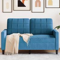 Tweezitsbank 120 cm fluweel blauw - thumbnail