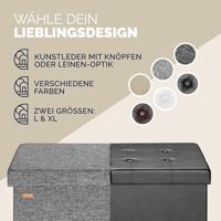 Opvouwbare Zitbank met opbergruimte en deksel - 80cm - Donkergrijs - thumbnail