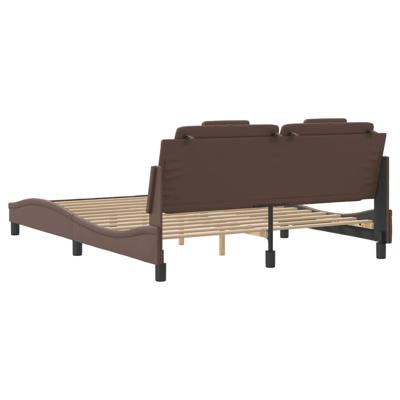 Bedframe "Viana" zonder matras kunstleer bruin 160x200 cm