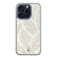 iPhone 15 Pro hybride hoesje - Palmy leaves beige - thumbnail