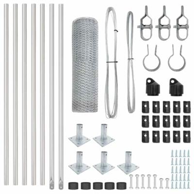 VidaXL Afrasteringspaal zilver 10 x 0,4 m (25 mm gaas) staal VidaXL Afrasteringspaal zilver 10 x 0,4 m (25 mm gaas) staal