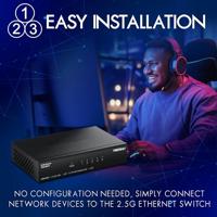 TRENDnet 5-poorts 2,5 Gb switch, TEG-S351, 5 x 2,5G RJ45-poorten, 25 Gbps schakelcapaciteit, NDAA + TAA-conform, Ethernet-splitter, voor gameconsole, NAS, pc, levenslange bescherming - thumbnail