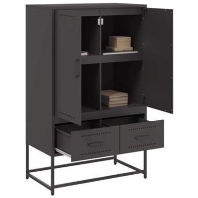 Hoge kast 68x39x111,5 cm staal zwart