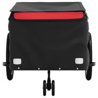 VidaXL Fietstrailer 45 kg ijzer zwart en rood - thumbnail