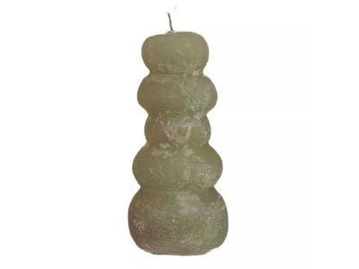 Pebble candle d7xh15 cm, groen Hortus - Hortus