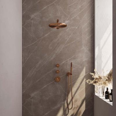 Thermostatisch Inbouwdoucheset Brauer Copper 30 cm Hoofddouche Wandarm Staafhanddouche Koper Brauer