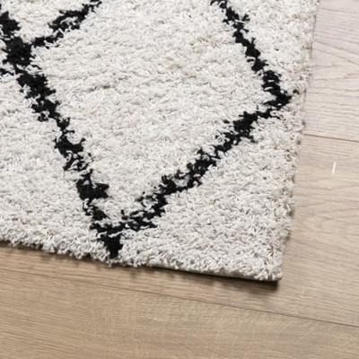 VidaXL Vloerkleed pamplona shaggy hoogpolig 200x280 cm crème en zwart - thumbnail