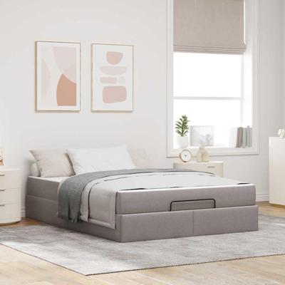 Bedframe met matras Taupe 140 x 200 cm Stof