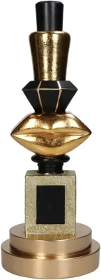 Kersten kandelaar polyresin cosmetica 12x31cm goud