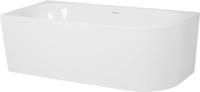 Ben Vico half vrijstaand hoekbad 2-persoons met hoek links 180x80cm glans wit acryl incl. afvoer met overloop wit - thumbnail