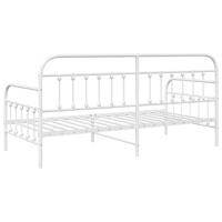 Bedframe voor een daybed met hoofdeinde Wit 90 x 200 cm Staal - thumbnail