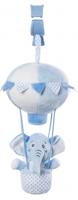 Saro hangfiguur heteluchtballon met rammelaar olifant blauw - thumbnail