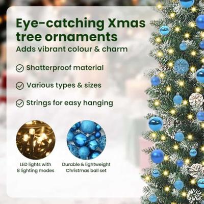 VidaXL Kunstmatige slanke kerstboom met 300 led groen en wit 210 cm