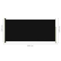 Tuinscherm uittrekbaar 140x300 cm zwart - thumbnail
