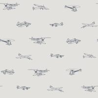 Dutch Wallcoverings Joy - Vliegtuigen - Grijs/Blauw - thumbnail