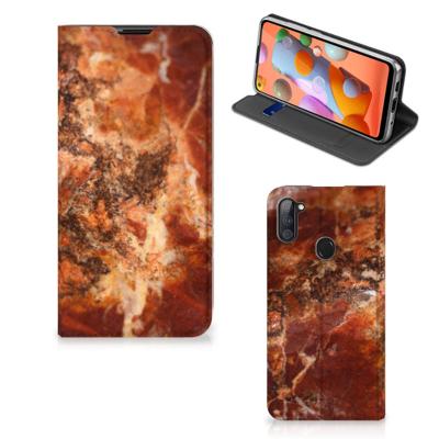 Samsung Galaxy M11 | A11 | Standcase | Marmer Bruin