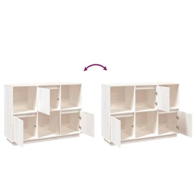 Dressoir 110,5x35x80 cm massief grenenhout wit - thumbnail