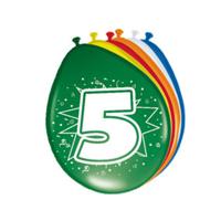Folat BV Cijfer ballonnen 5 jaar, 8st. - thumbnail