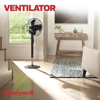 Honeywell HSF600BE4 Staande ventilator 40 W Zwart In hoogte verstelbaar, LED-display, Met afstandsbediening, Oscillerend, Zwenkbaar, Timer - thumbnail