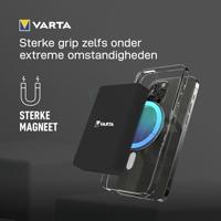 Varta 57903 Powerbank 5000 mAh Magsafe, Qi Wireless Charging LiPo Zwart Statusweergave - thumbnail