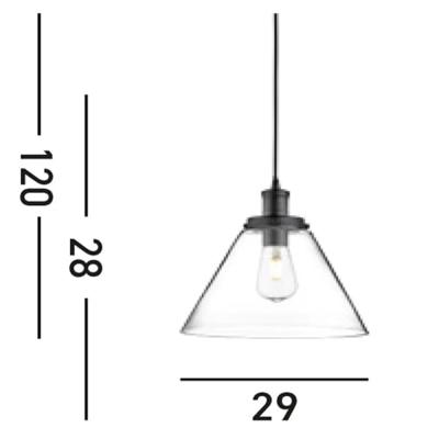 Searchlight HanglampPyramid Ø 29cm zwart - 3228BK